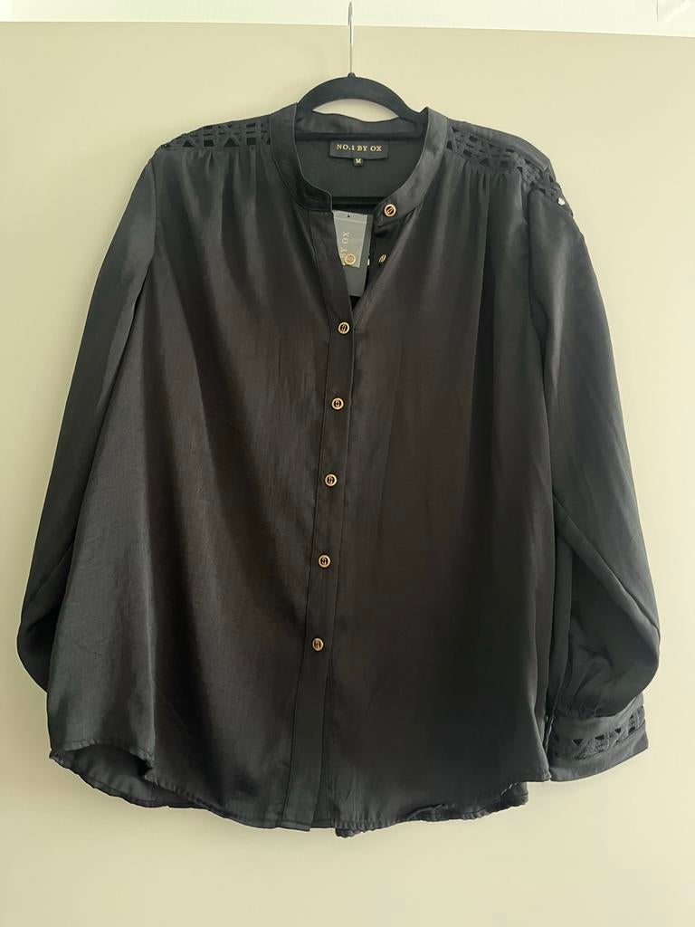 Nieuwe Zwarte Blouse NO.1 BY OX - Maat 46-48, Ophalen of Verzenden, Nieuw, Maat 46/48 (XL) of groter, Zwart