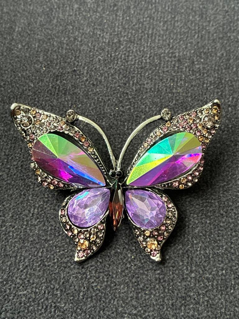Mooie fleurige  vlinder broche, Ophalen of Verzenden, Overige materialen