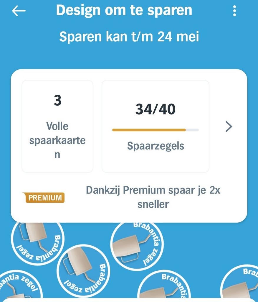 Brabantia spaarzegels - 3 volle kaarten en 34/40 zegels, Ophalen of Verzenden, Winkel, Super of Benzinepomp, Zegels, Bonnen of Punten