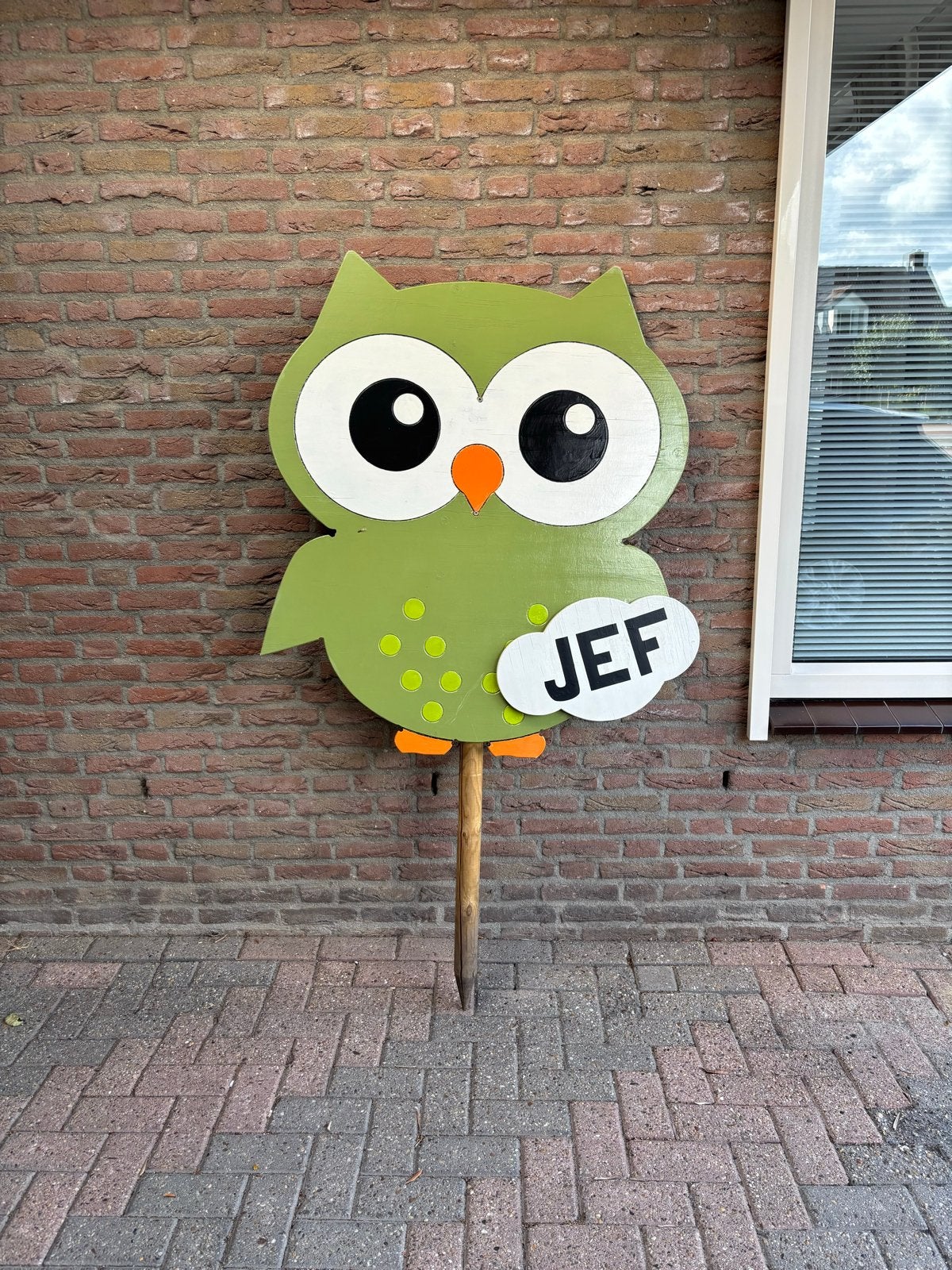 Geboortebord Uil, Kinderen en Baby's, Kraamcadeaus en Geboorteborden, Ophalen, Gebruikt, Geboortebord