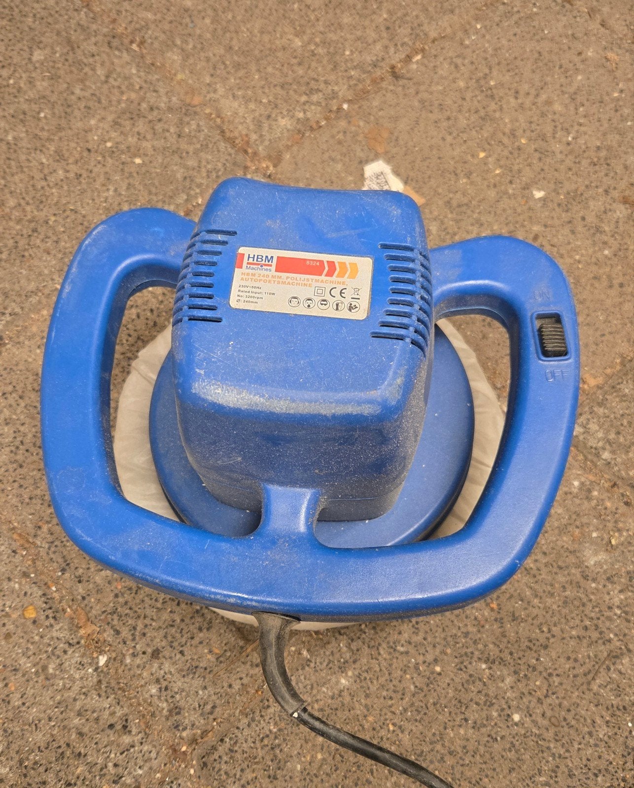 HBM 240 MM. POLIJSTMACHINE, AUTOPOETSMACINE, Ophalen of Verzenden, Gebruikt, Minder dan 600 watt, Overige typen