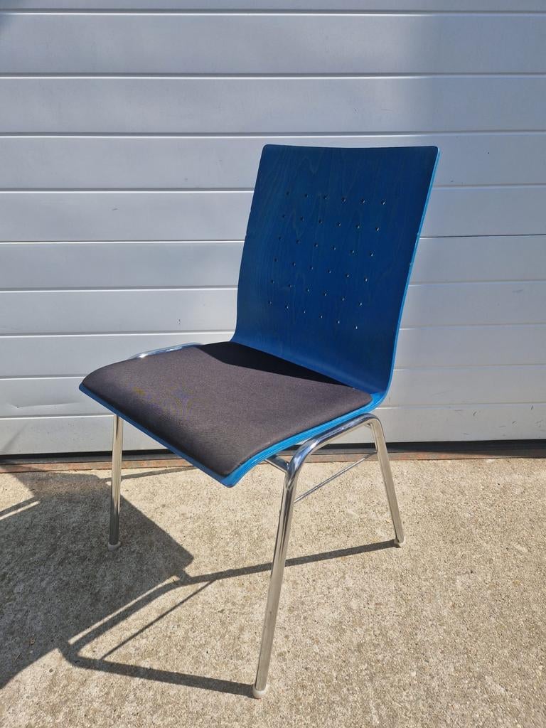 20 x Brunner vergaderstoelen kantine kantoor stoelen blauw, Ophalen of Verzenden, Zo goed als nieuw, Blauw, Vijf, Zes of meer stoelen