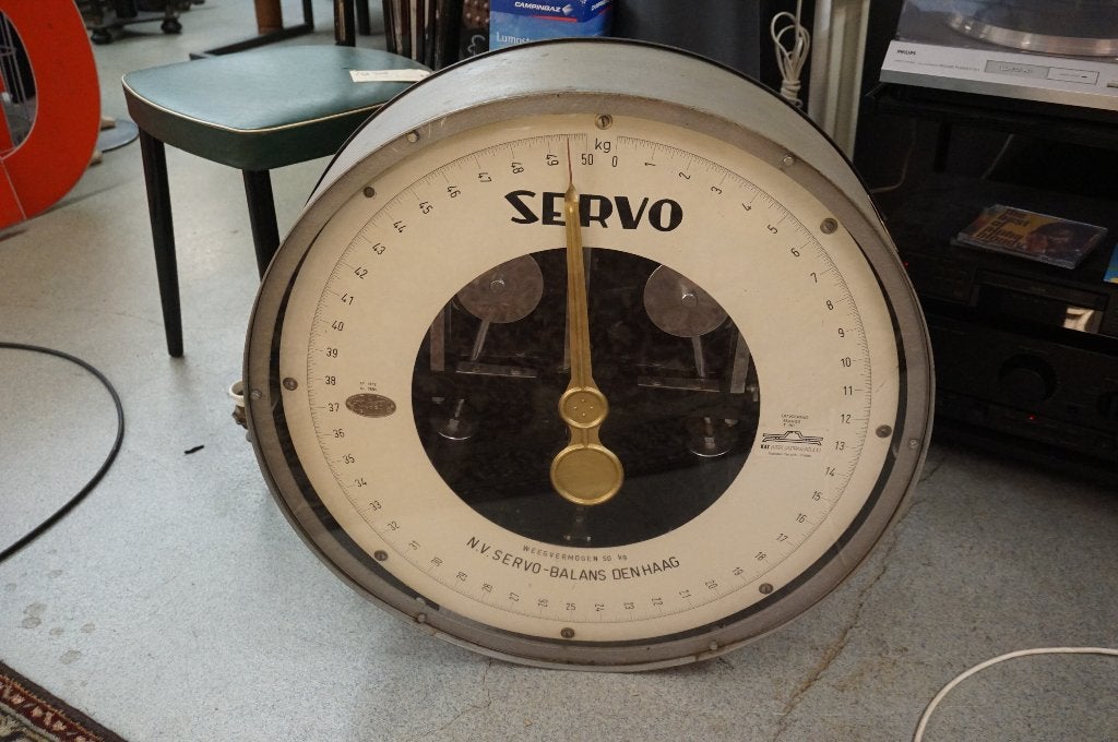 Vintage Industrieel Servo weegklok, Ophalen, Gebruikt, Grijs, Overige typen