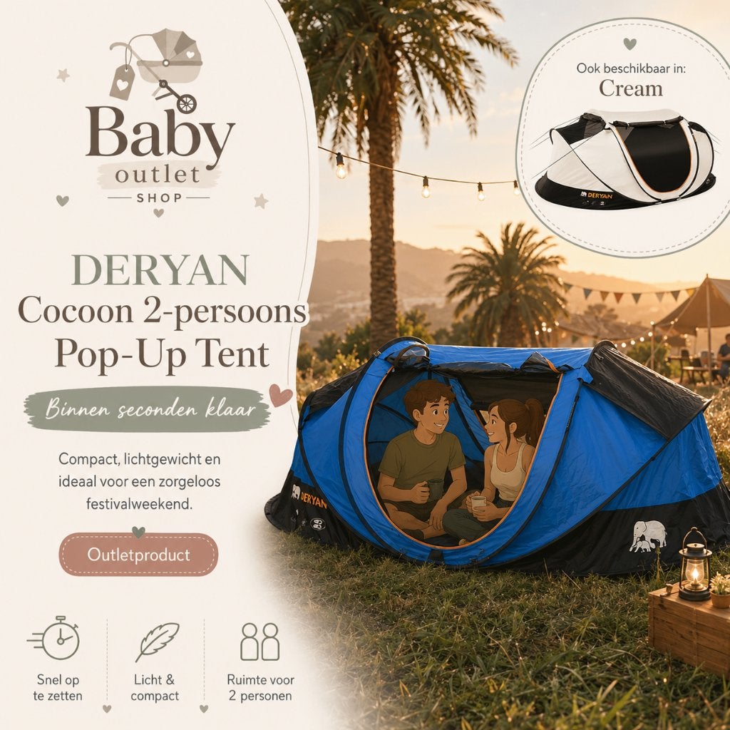 Deryan Dome Pop Up Tent Twee Persoons UV50+ Festival, Ophalen of Verzenden, Nieuw, Yogamat