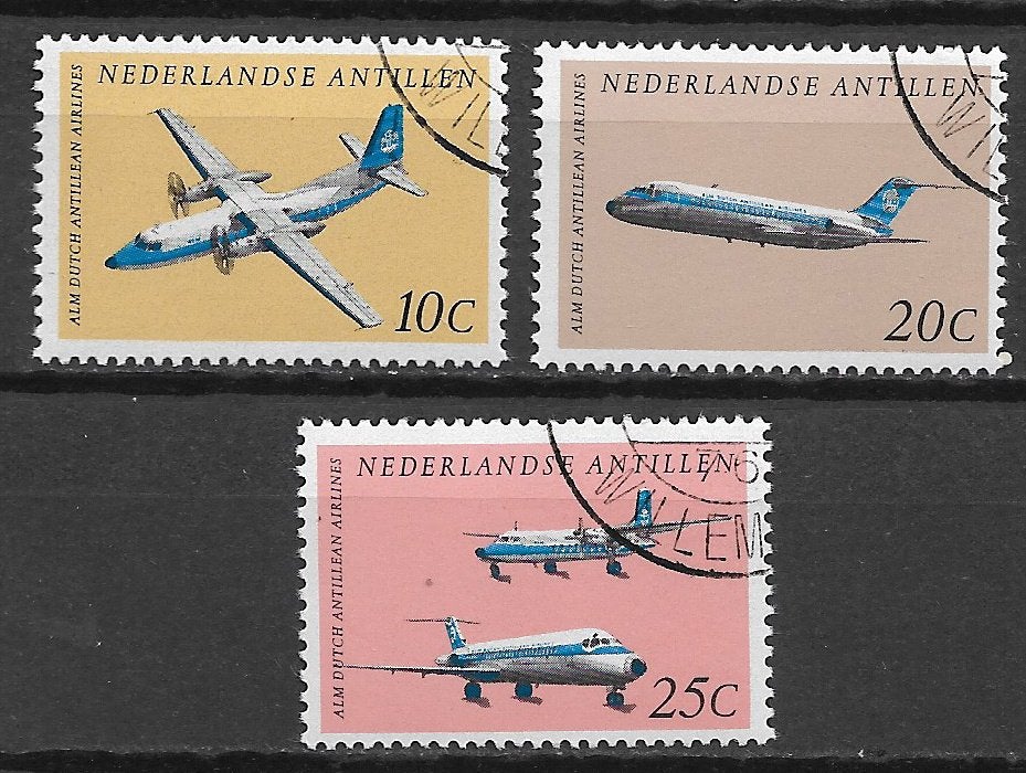 Nederlandse Antillen 1968 KLM vliegtuig Duglas DC9, Ophalen of Verzenden, Gestempeld