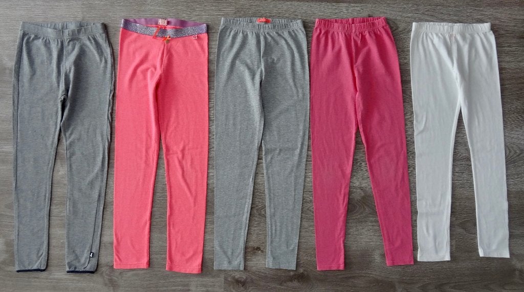 5 lange leggings grijs, roze, wit maat 134 140, Kinderen en Baby's, Kinderkleding | Maat 134, Ophalen of Verzenden, Gebruikt, Meisje