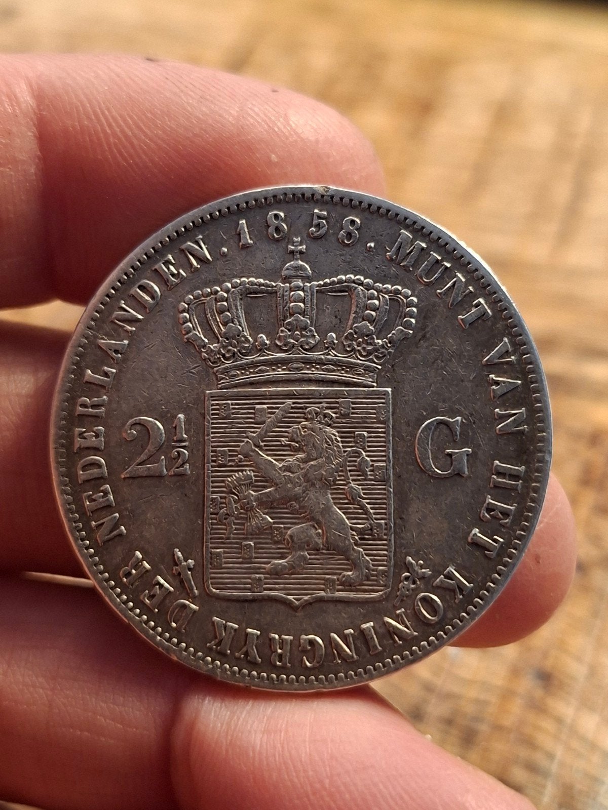 rijksdaalder 1858 willem 3, Postzegels en Munten, Munten | Nederland, Ophalen of Verzenden, Koning Willem III, 2½ gulden