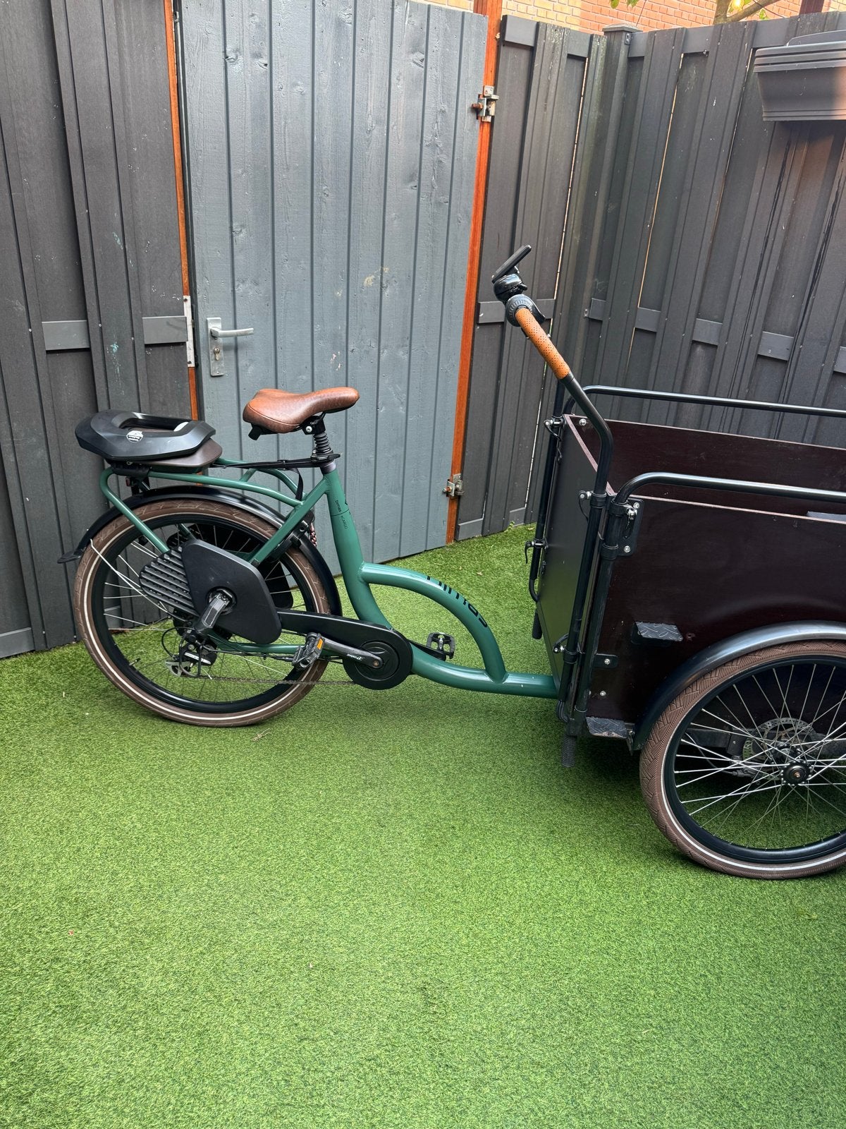 Elektrische bimas eCargo 3.3Bakfiets met Huif en Kinderzitje, Gebruikt, 3 kinderen, Elektrisch, Schijfrem