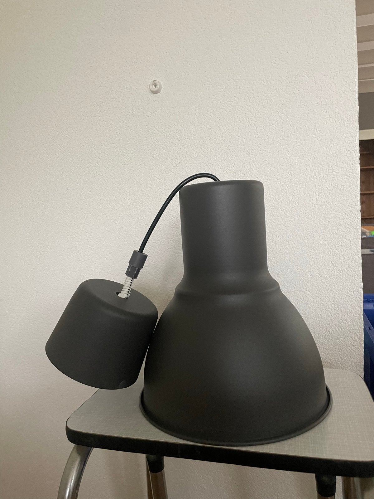 IKEA Hektar hanglamp - donkergrijs, industrieel design, Huis en Inrichting, Lampen | Hanglampen, Ophalen of Verzenden, Gebruikt