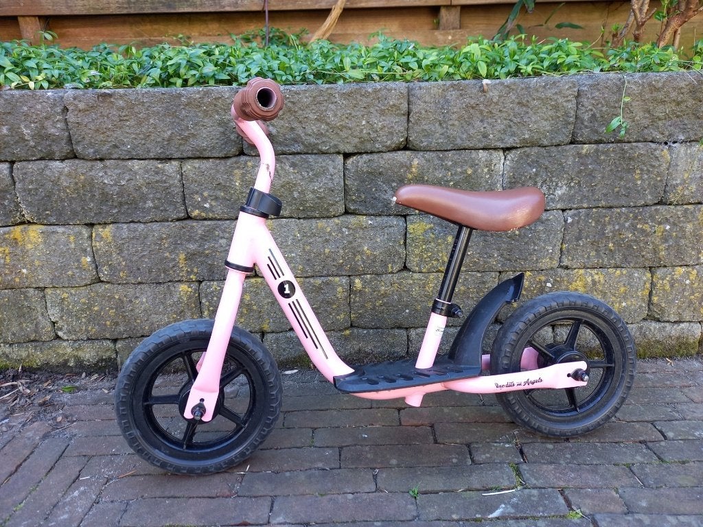 Loopfiets Roze - Bandits and Angels, Kinderen en Baby's, Speelgoed | Buiten | Voertuigen en Loopfietsen, Ophalen, Gebruikt, Loopfiets