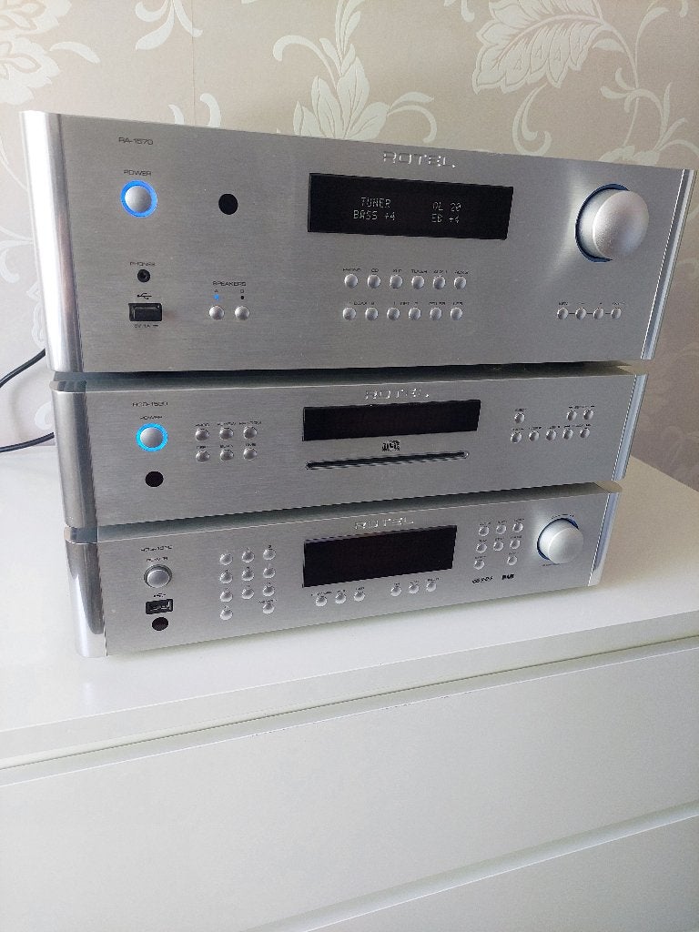 Rotel 3 delige audio set, Gebruikt, 120 watt of meer, Stereo, Ophalen