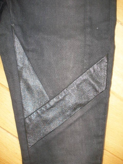 MAISON SCOTCH broek zwart met leer maat 28 x 32 - nieuw -, Zwart, Nieuw, W28 - W29 (confectie 36), Maison Scotch