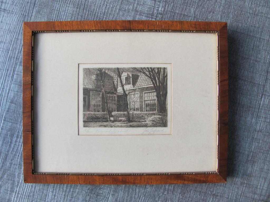 Johannes Josseaud (1880-1935), Amsterdam, Antiek en Kunst, 10 cm, Ets, Ophalen of Verzenden, Origineel