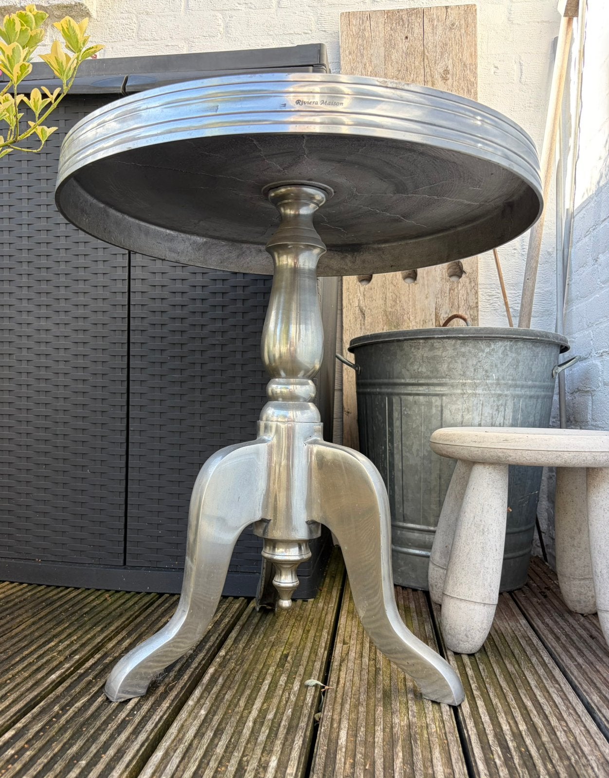 Aluminium bijzettafel Riviera Maison, Ophalen, Gebruikt, Metaal