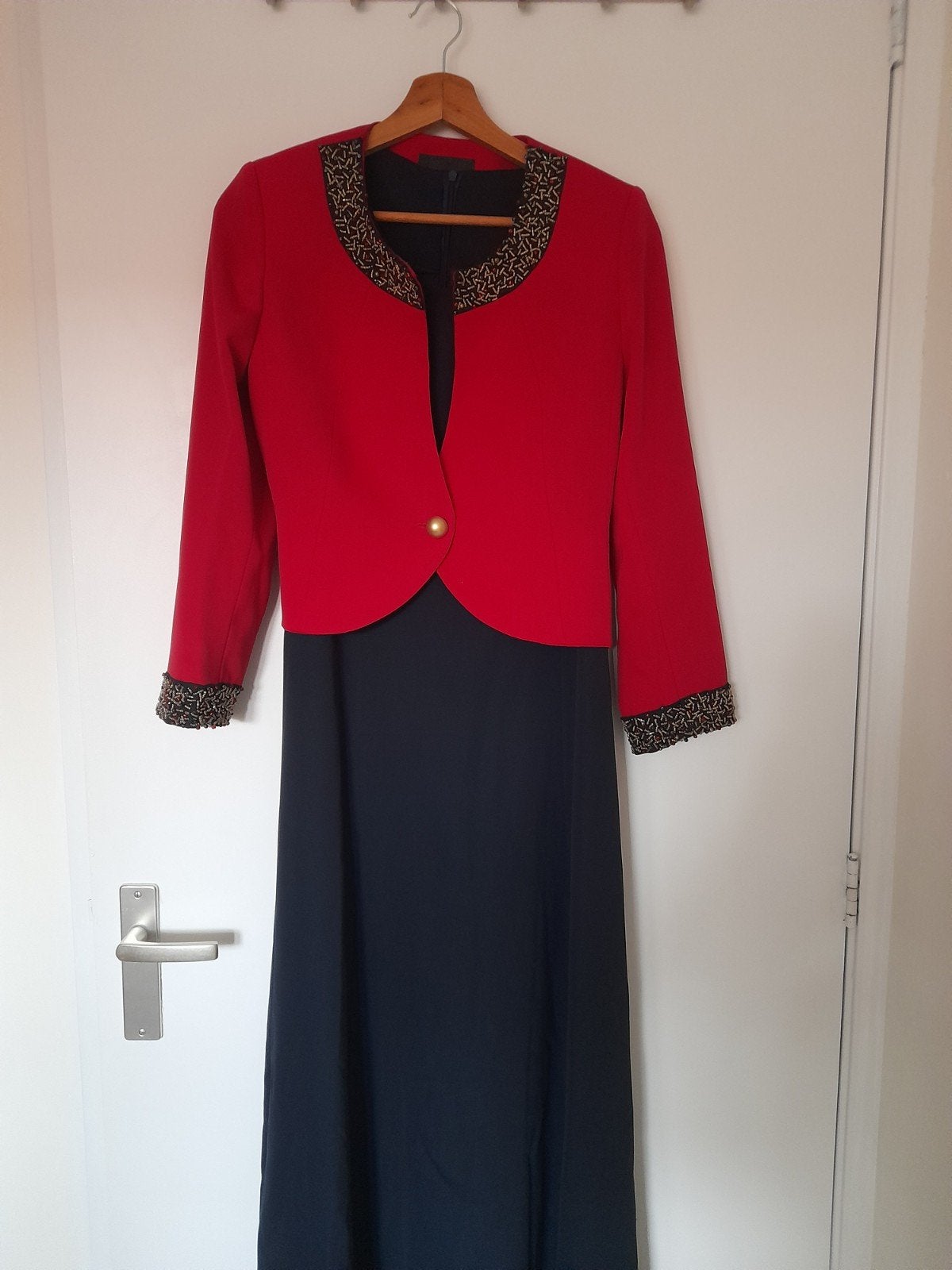 Elegante galajurk met jasje - Maat M, Galajurk, Meerkleurig, Zo goed als nieuw, Ophalen