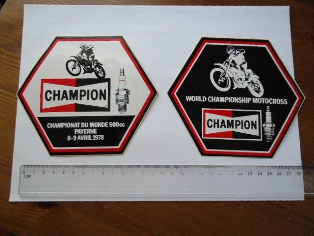 sticker 1978 Motorcross WORLDCHAMPION WK Motorcross champion, Verzenden, Zo goed als nieuw, Sport