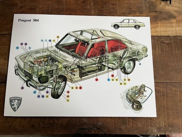 Peugeot 504 visual    GARAGE decoratie Atist impression -, Ophalen of Verzenden, Zo goed als nieuw, Auto's