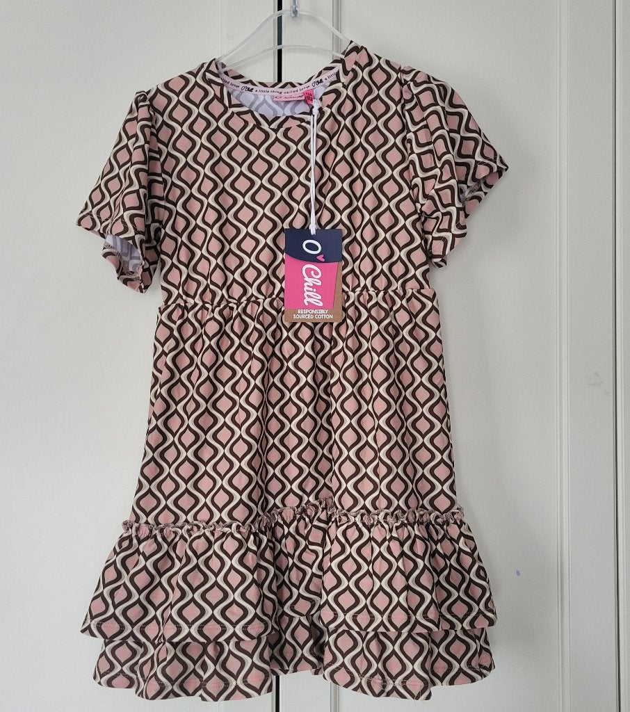 Nieuw! O'Chill jurk, beige, taupe, geografisch, maat 116/122, Meisje, Nieuw, Ophalen of Verzenden, O'Chill