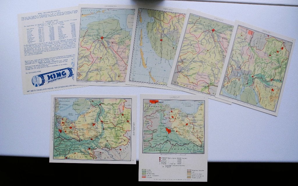 Vintage: King mapje Nederland en 11 provincies, Overige typen, Ophalen of Verzenden, Zo goed als nieuw, 1800 tot 2000