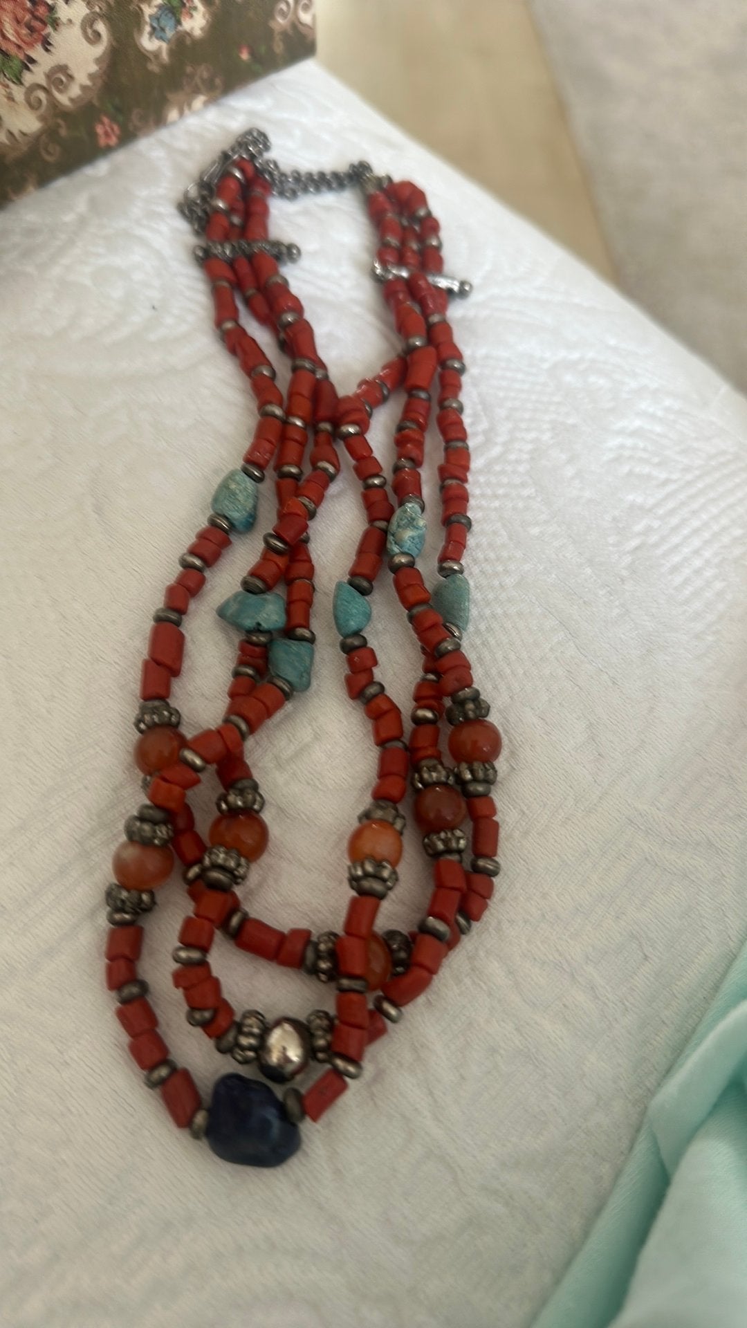 Koraal ketting, Verzenden, Zo goed als nieuw, Rood, Steen of Mineraal