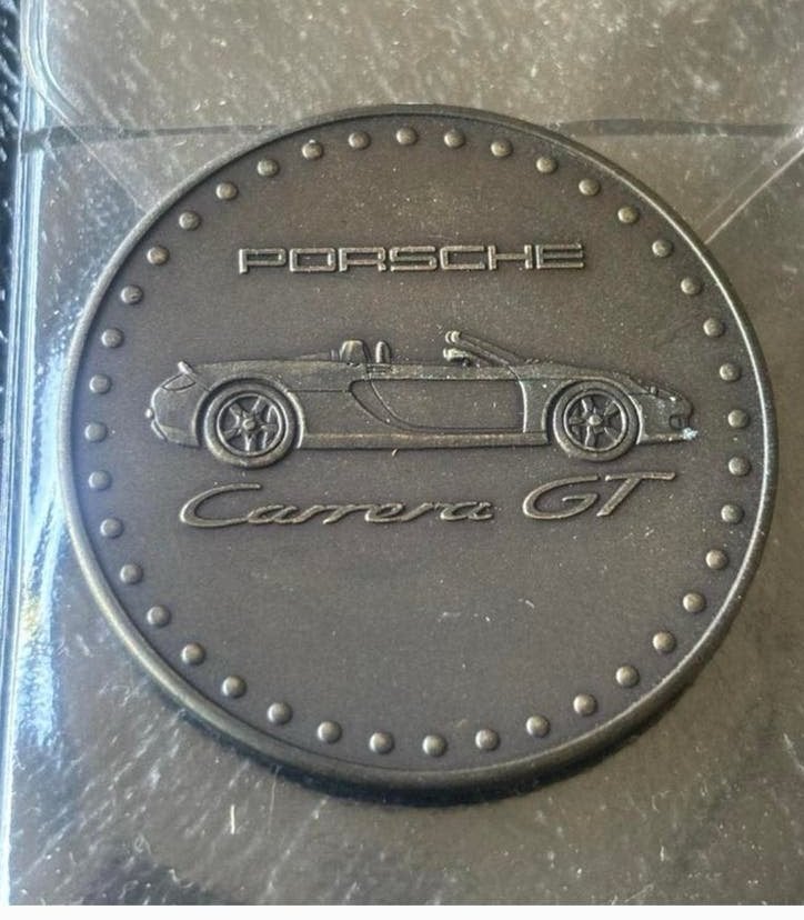 Christophorus kalender medaile Porsche Carrera GT 2002, Ophalen of Verzenden, Losse munt