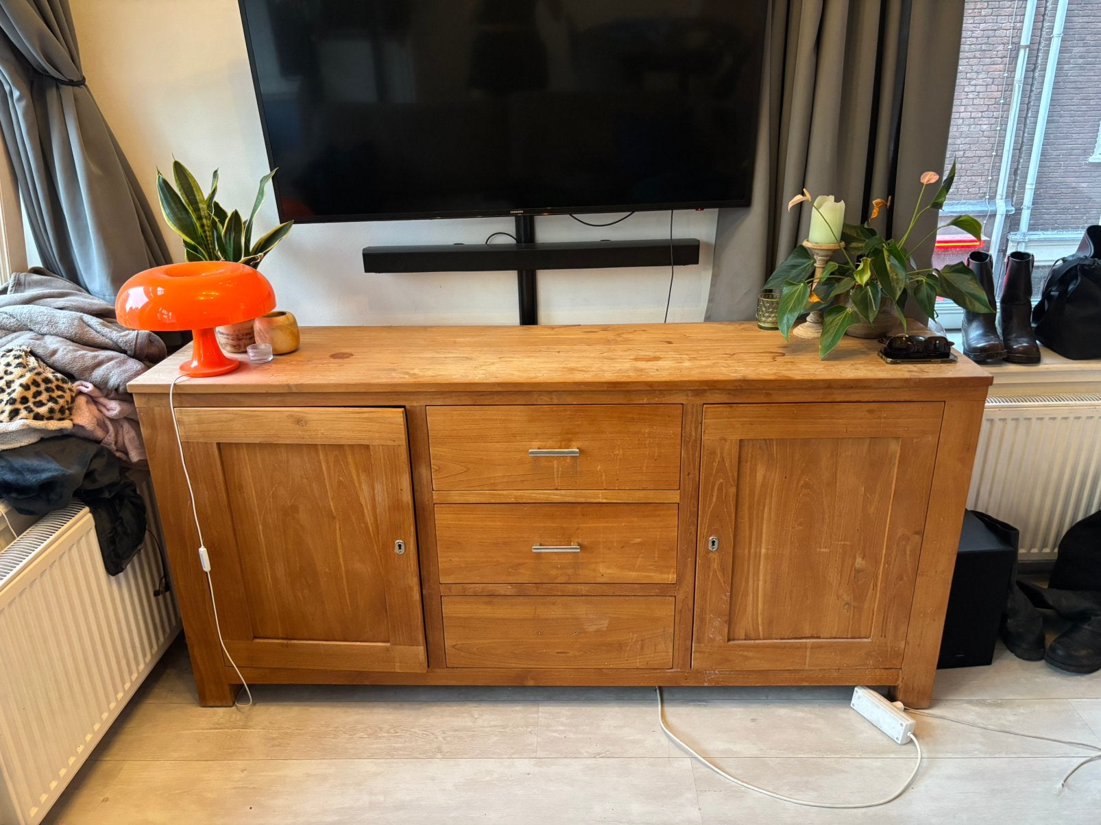 50 euro direct ophalen! - Mooie houten kast, Ophalen, Gebruikt, Met lade(s), 150 tot 200 cm