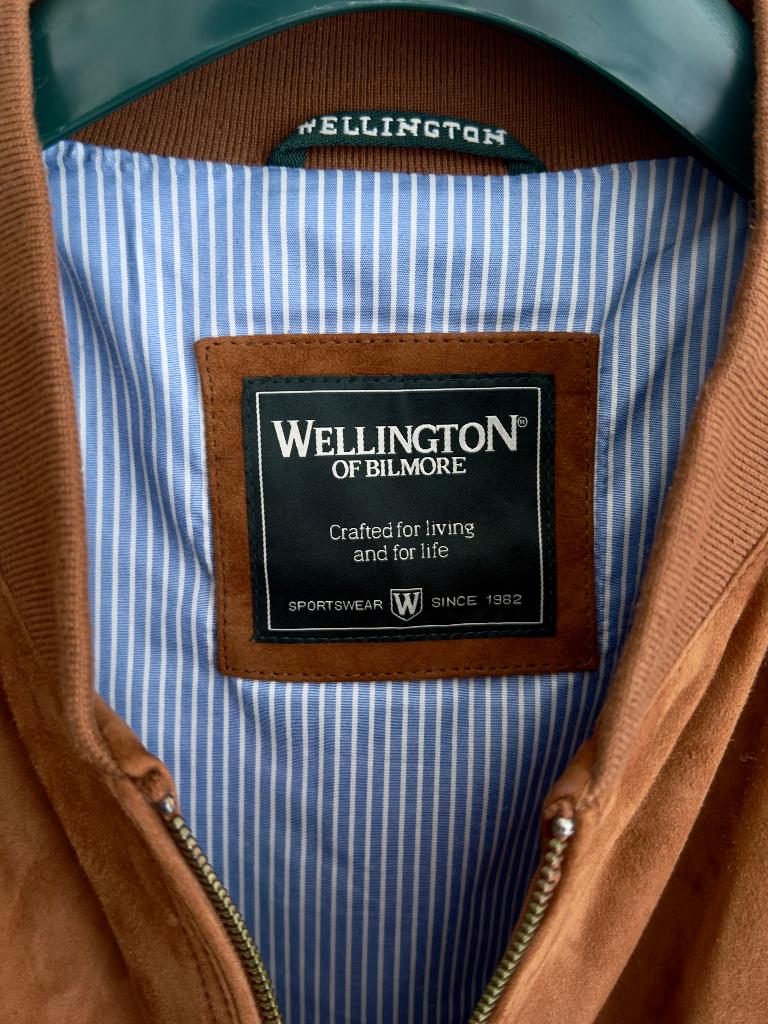 Wellington of Bilmore leren bomberjack camel maat 62 / 5XL, Ophalen of Verzenden, Zo goed als nieuw, Overige maten, Bruin