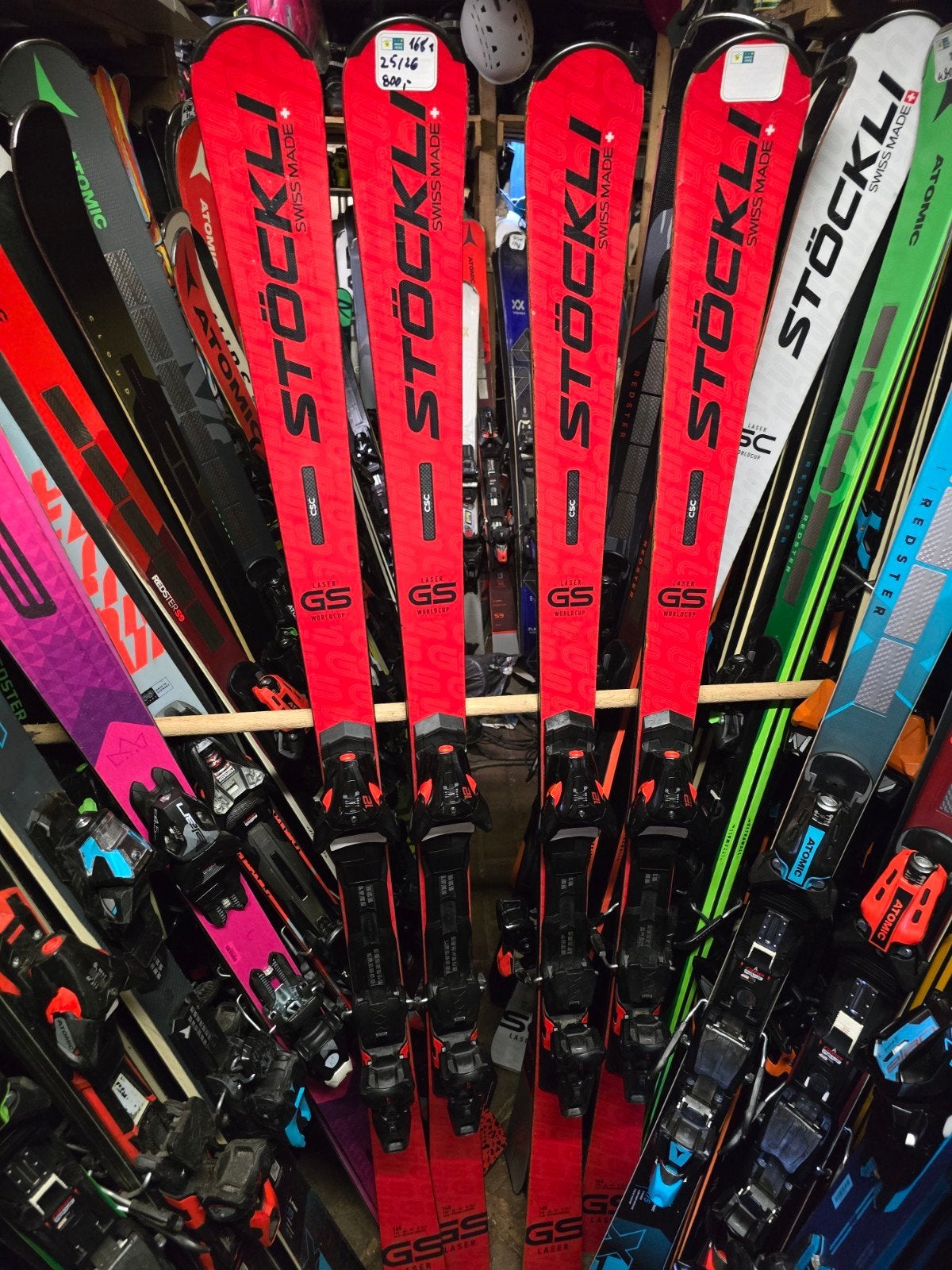 168cm STOCKLI LASER GS CAC WORLDCUP 1600€ VOOR KENNERS SWISS, Sport en Fitness, Skiën en Langlaufen, Overige merken, 160 tot 180 cm