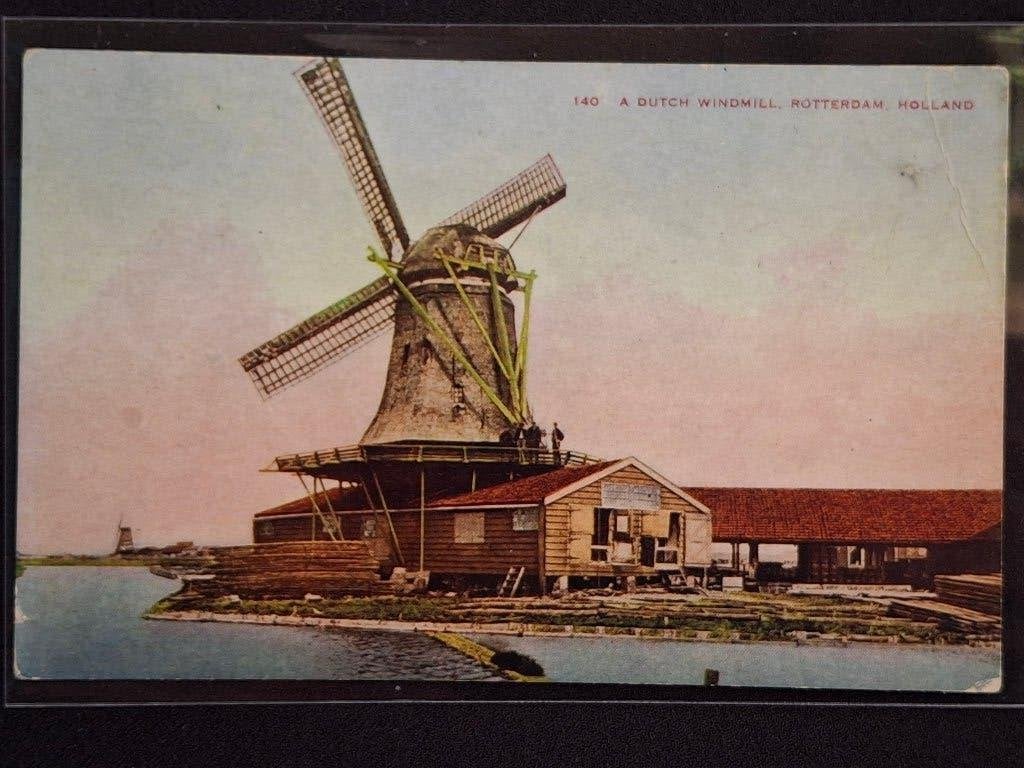 Oude ansichtkaart: Hollandse windmolen, Rotterdam, Verzamelen, Ansichtkaarten | Nederland, Ophalen of Verzenden, Voor 1920, Ongelopen