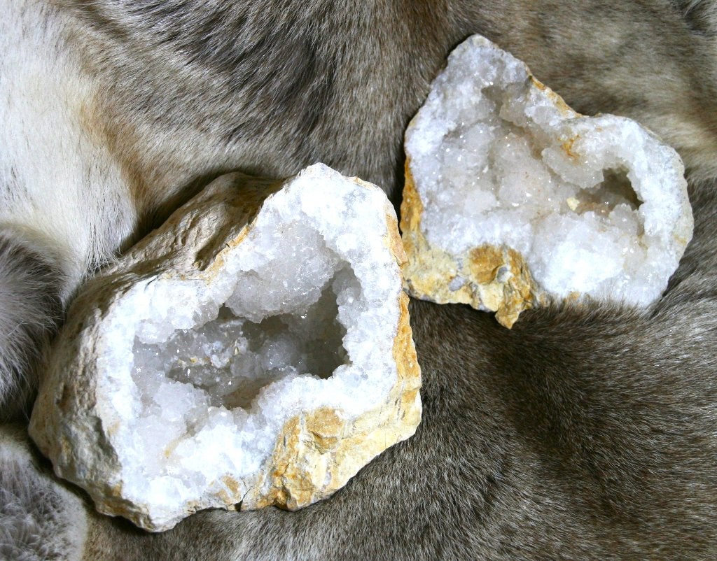 Bergkristal geodes van 16-18 cm, Ophalen of Verzenden, Mineraal