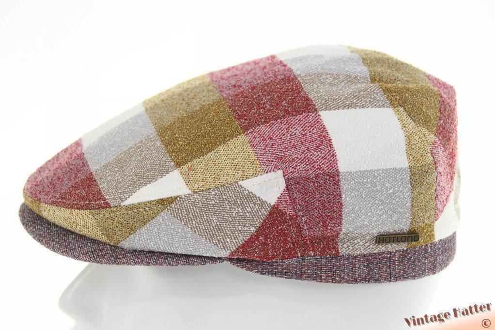 Platte pet Hatland Yip Red bordeaux khaki katoenmix 56 en 60, 60 cm (XL, 7½ inch) of meer, Nieuw, Ophalen of Verzenden, Pet