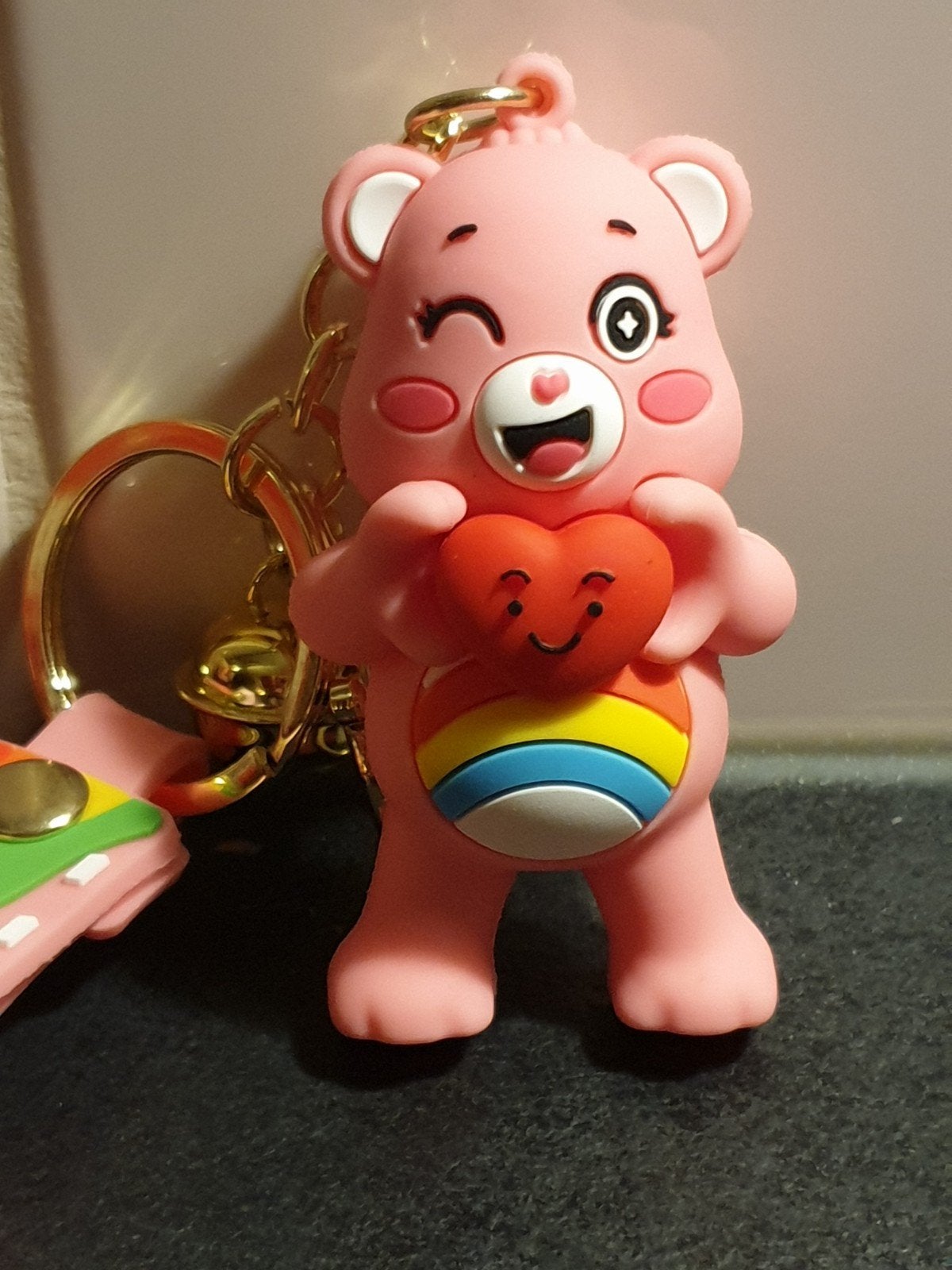 Sleutelhanger care bear roze, Ophalen of Verzenden, Nieuw, Knuffel of Figuurtje