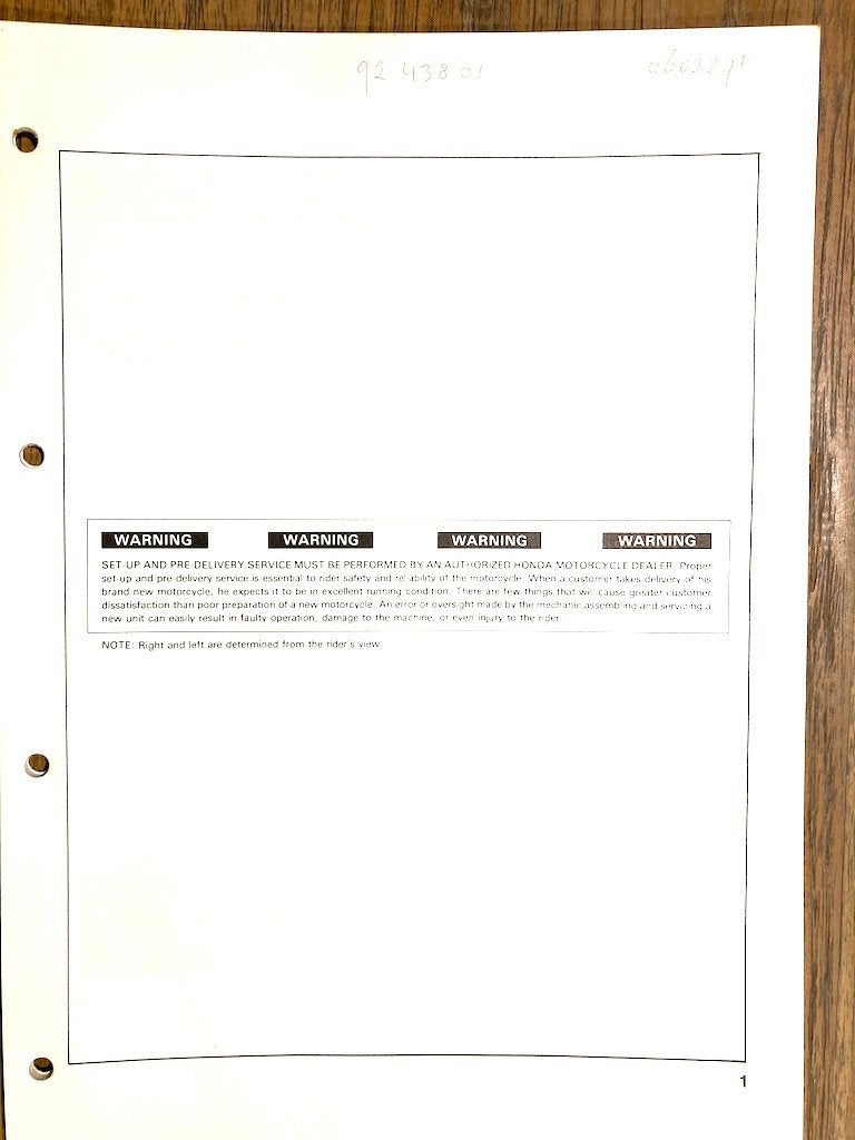 Honda CB900F 1980 Set-up Instructions, Ophalen of Verzenden, Honda