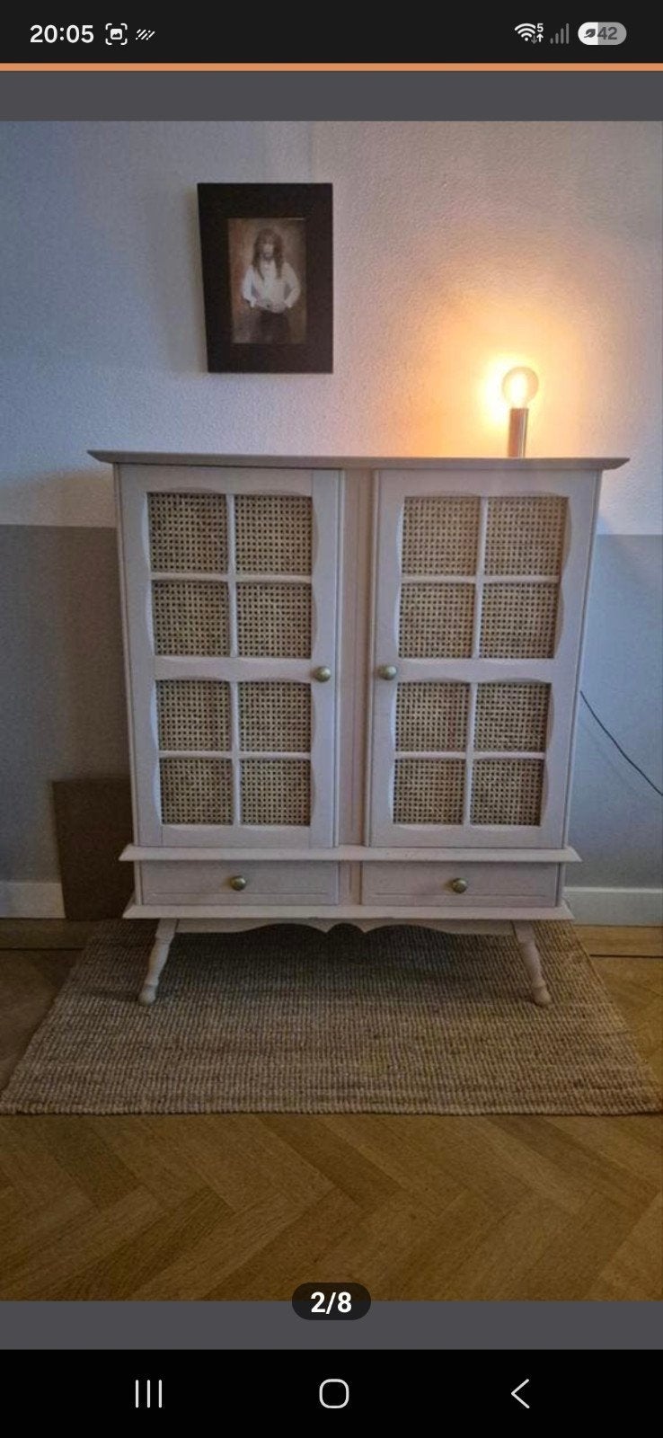 Vintage kastje lichtroze met webbing, Huis en Inrichting, Ophalen