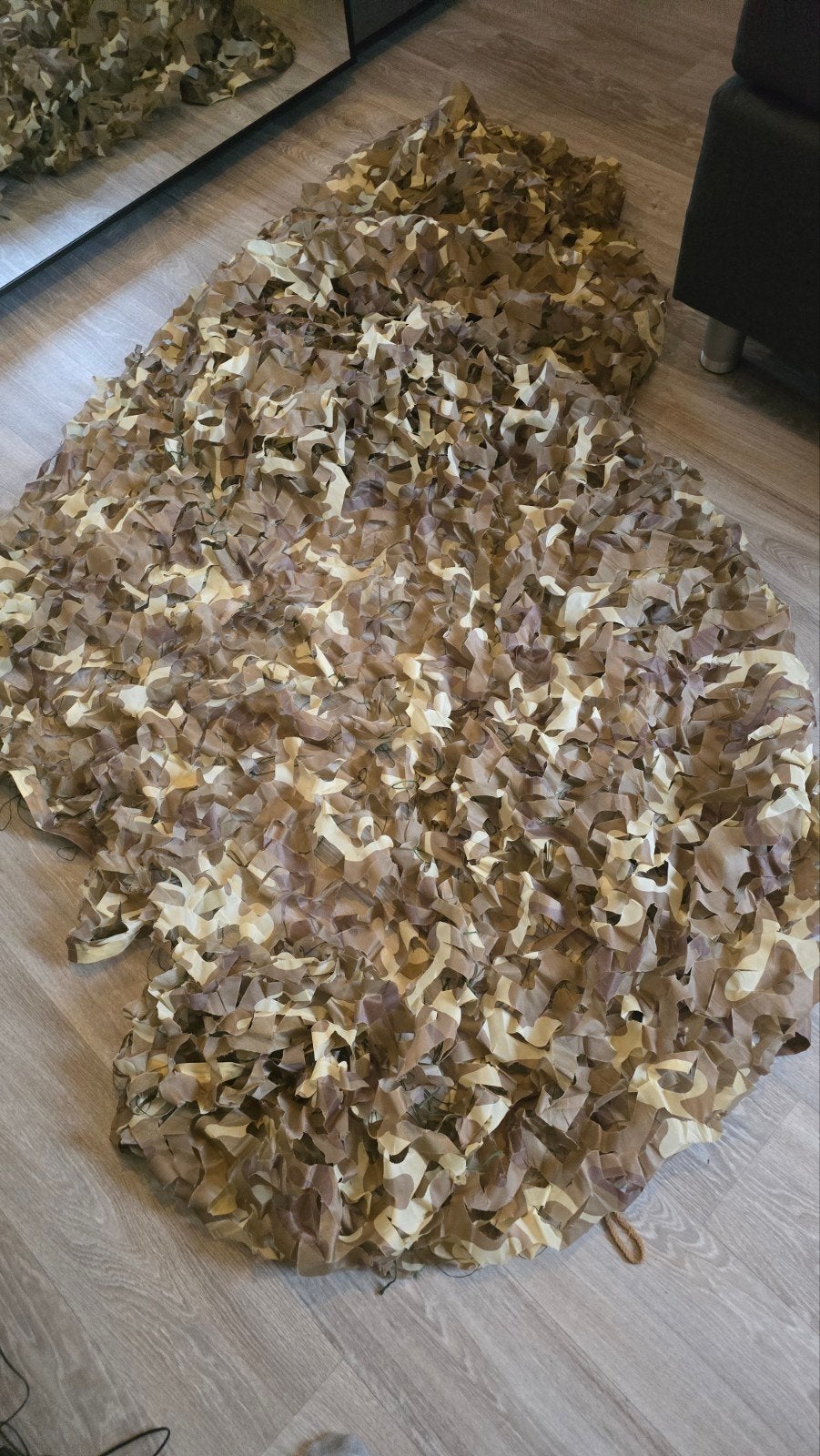 Decoratie camouflagenet, Ophalen