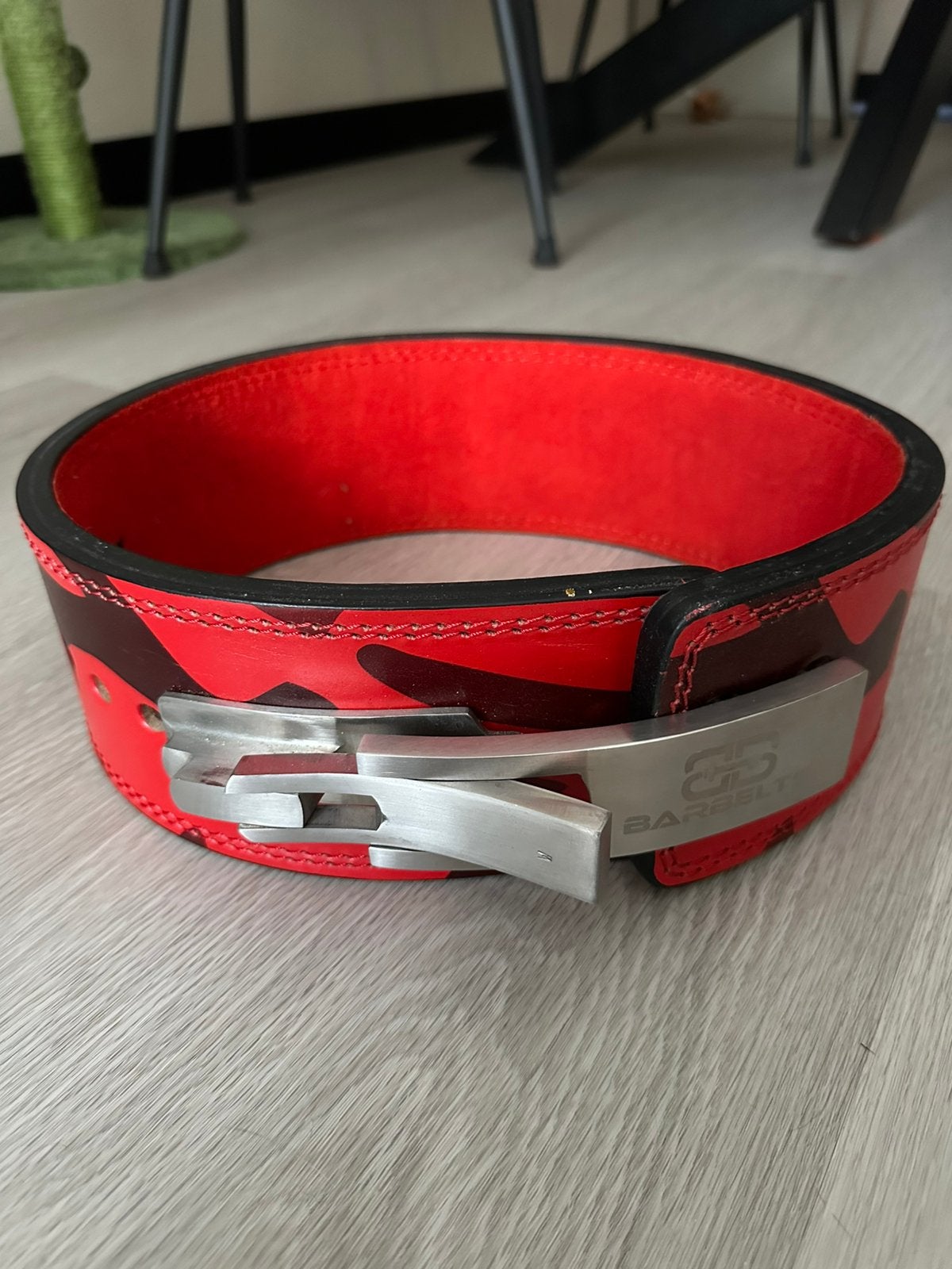 Barbell Belt - Gewichtshef riem - powerlift belt, Ophalen, Zo goed als nieuw, Buik, Halterriem