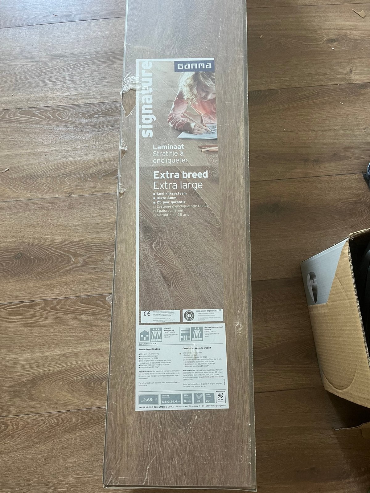 3xGamma laminaat Signature Extra Breed naturel geolied eiken, Ophalen, 50 tot 150 cm, Nieuw, 5 tot 10 m²