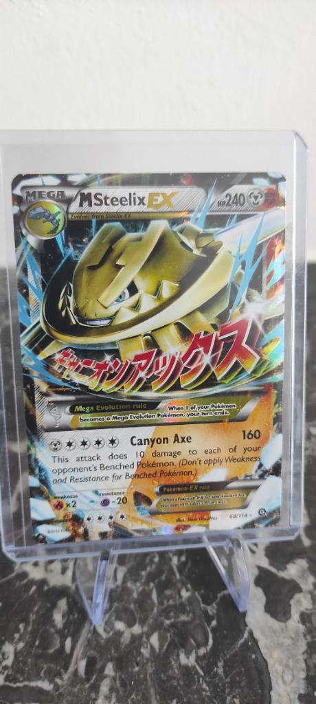 Mega Steelix ex - NM, Hobby en Vrije tijd, Verzamelkaartspellen | Pokémon, Ophalen of Verzenden, Zo goed als nieuw, Losse kaart