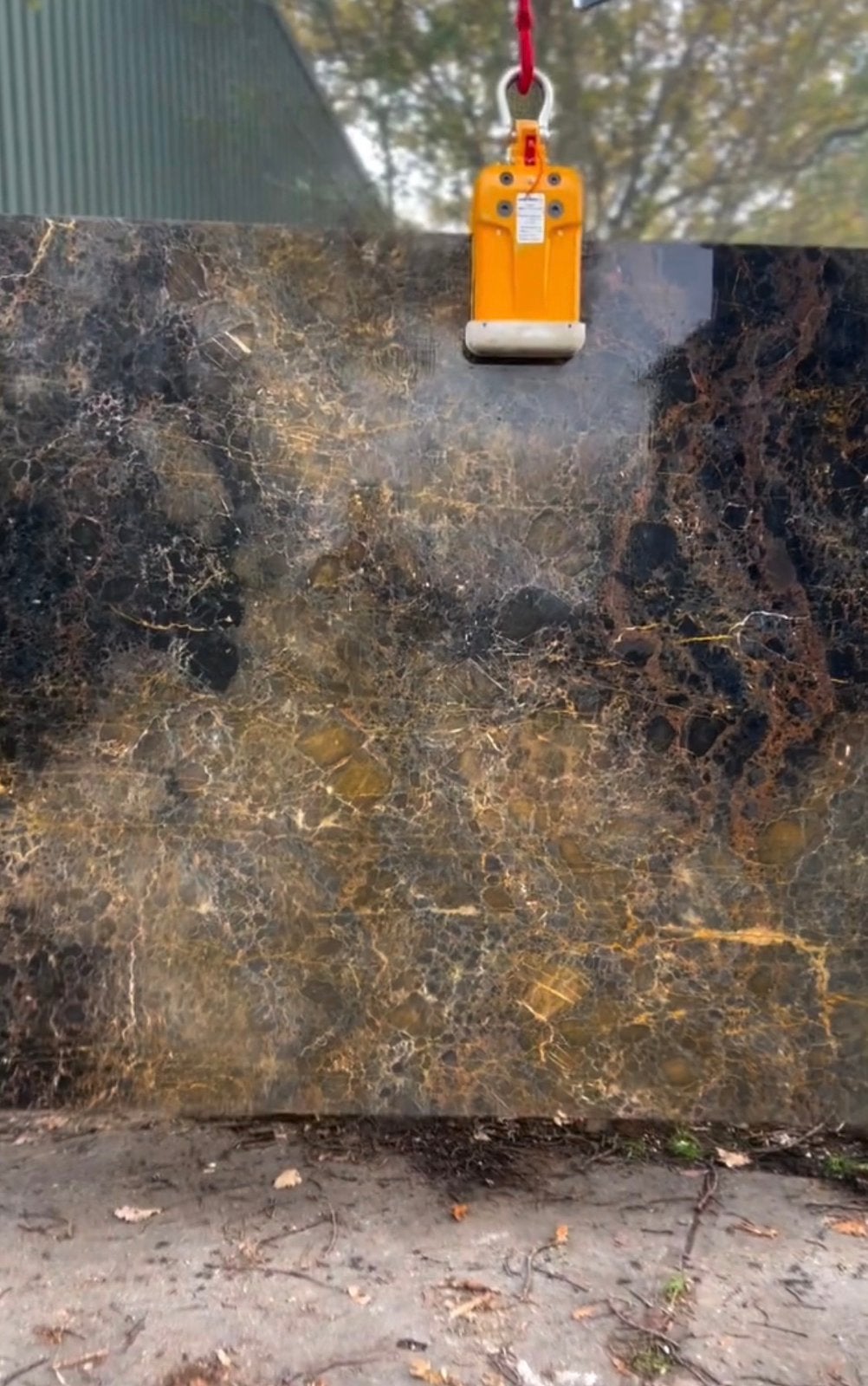 Exclusieve Marmeren Plaat - Zwart met Gouden Aderen, Doe-het-zelf en Verbouw, Platen en Panelen, Ophalen, Zo goed als nieuw