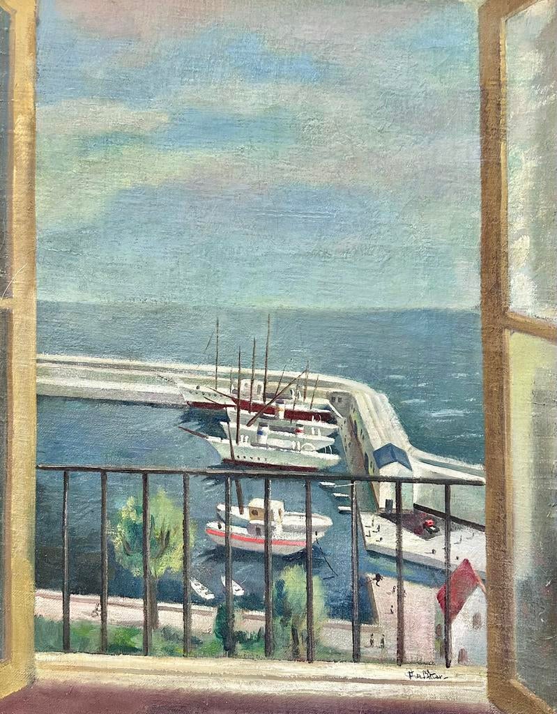 Theo Bitter (1916-1994) - Uitzicht op de haven te Oslo, Antiek en Kunst, Kunst | Schilderijen | Modern, Ophalen of Verzenden