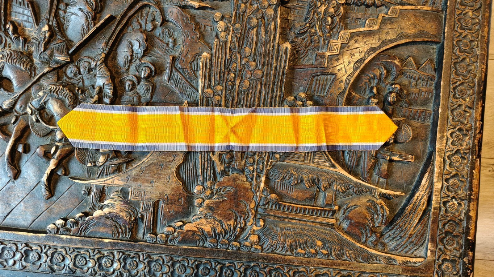 Mooi oud lint Commandeur Oranje Nassau., Ophalen of Verzenden, Landmacht, Nederland, Lintje, Medaille of Wings