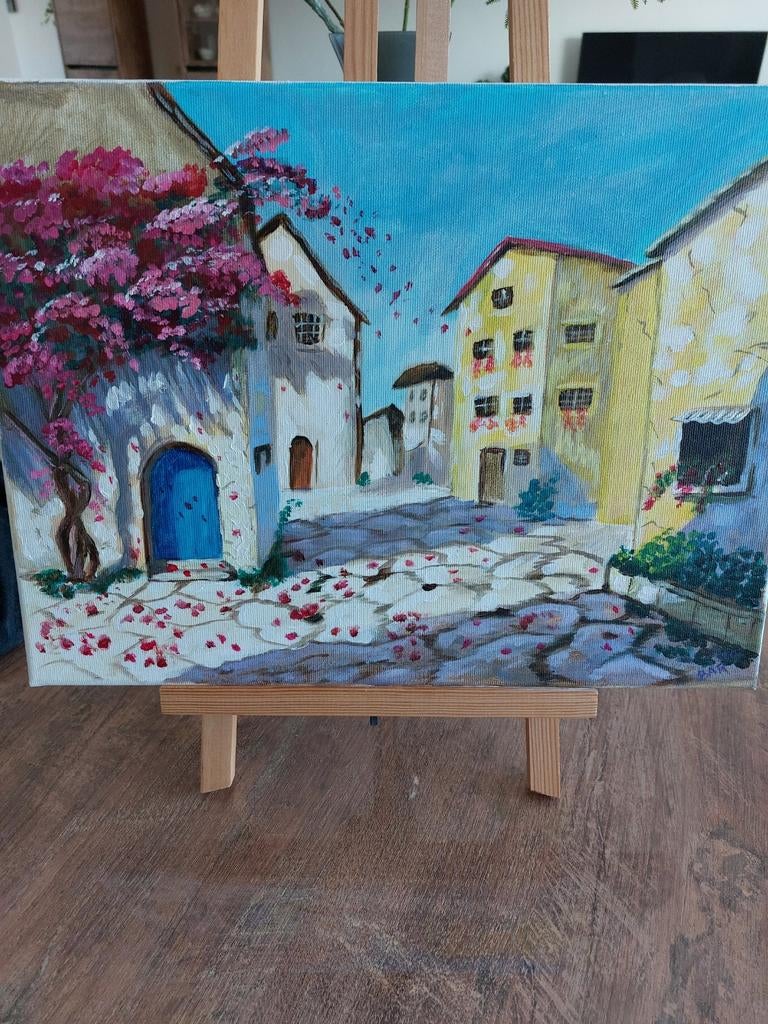 Art Prunus acrylverf op canvas, Ophalen of Verzenden