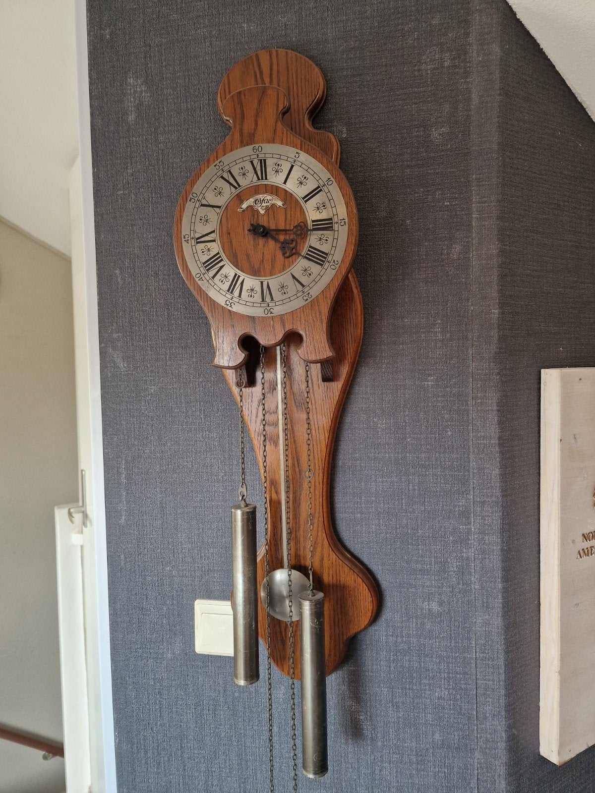 Orfac Wandklok met Gewichten - Klassiek Houten Design, Ophalen