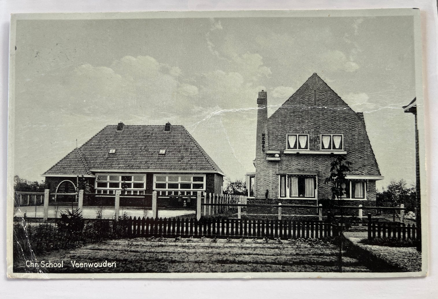Oude ansichtkaart Chr. School - Veenwouden, Ophalen of Verzenden, Voor 1920, Gelopen, Friesland