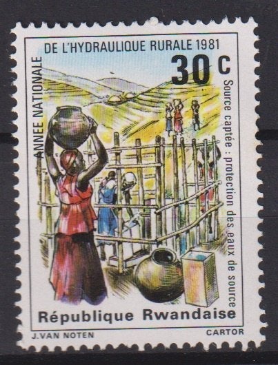 Rwanda 1981 Inheemsen Grondwaterbescherming, Verzenden, Postfris, Dier of Natuur