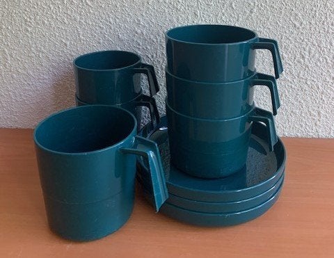 Mepal: kop en schotel #1 (retro/vintage), Lochem, Ophalen of Verzenden, Zo goed als nieuw, Mepal