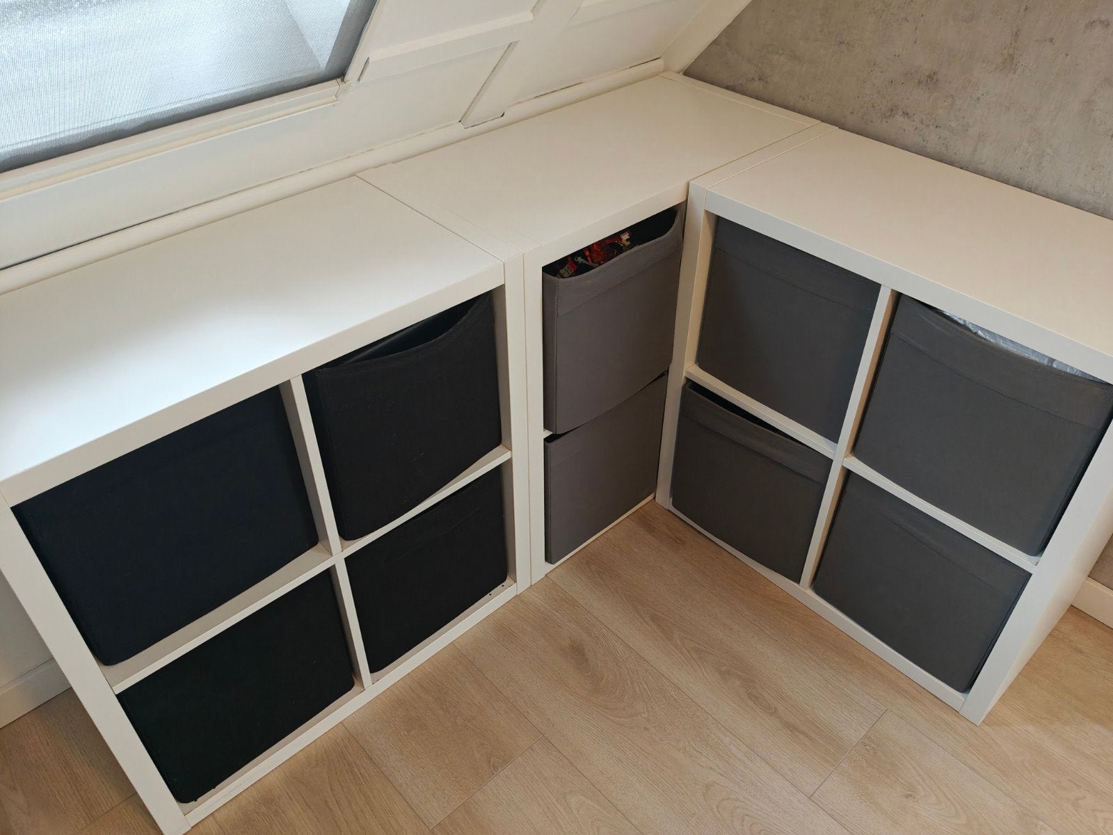 3x Kallax Ikea kasten incl. Vakken, Ophalen of Verzenden, Zo goed als nieuw
