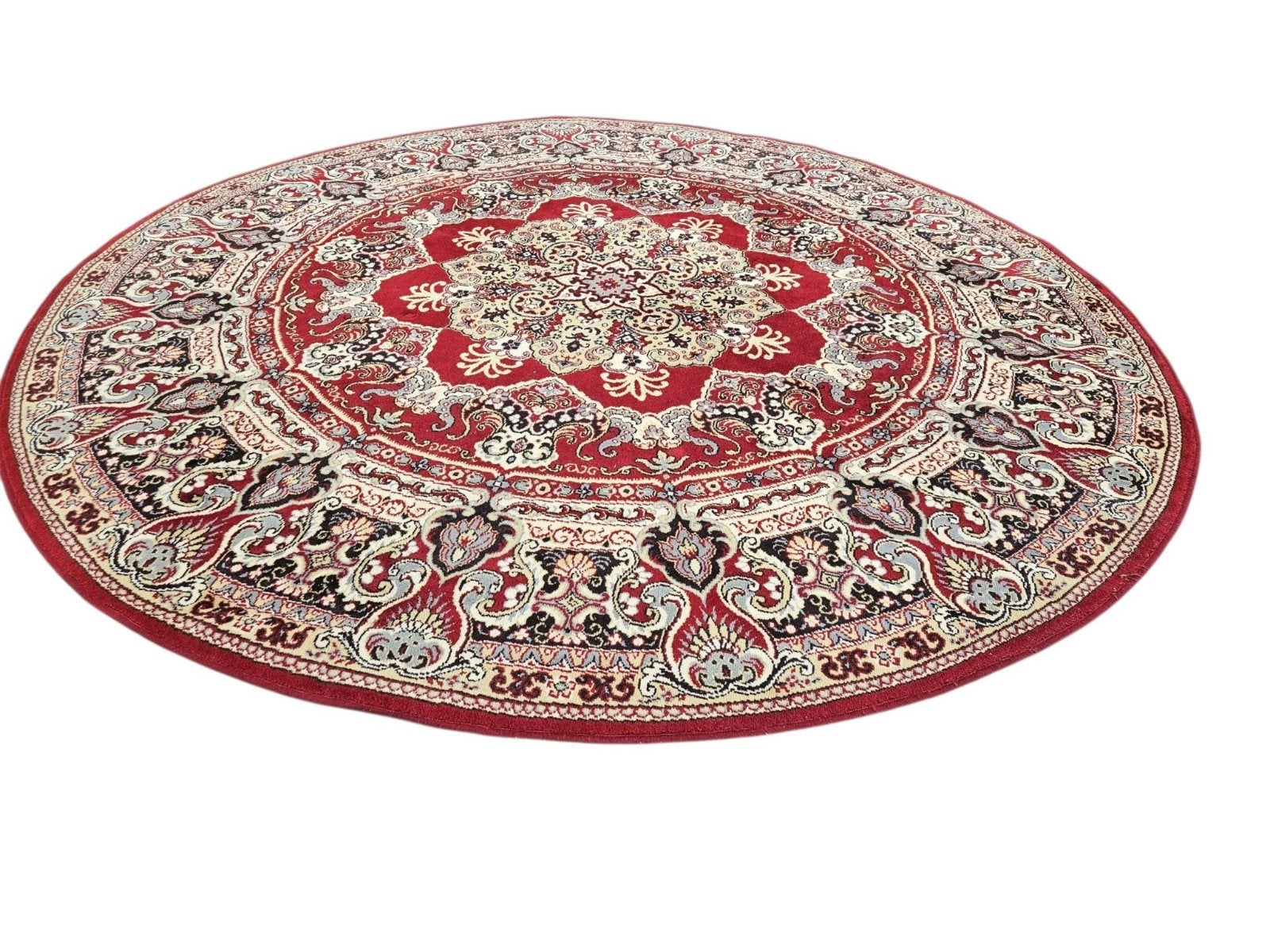 Prachtig groot vintage rond tapijt 245 cm, Gebruikt, 200 cm of meer, Ophalen of Verzenden, 200 cm of meer