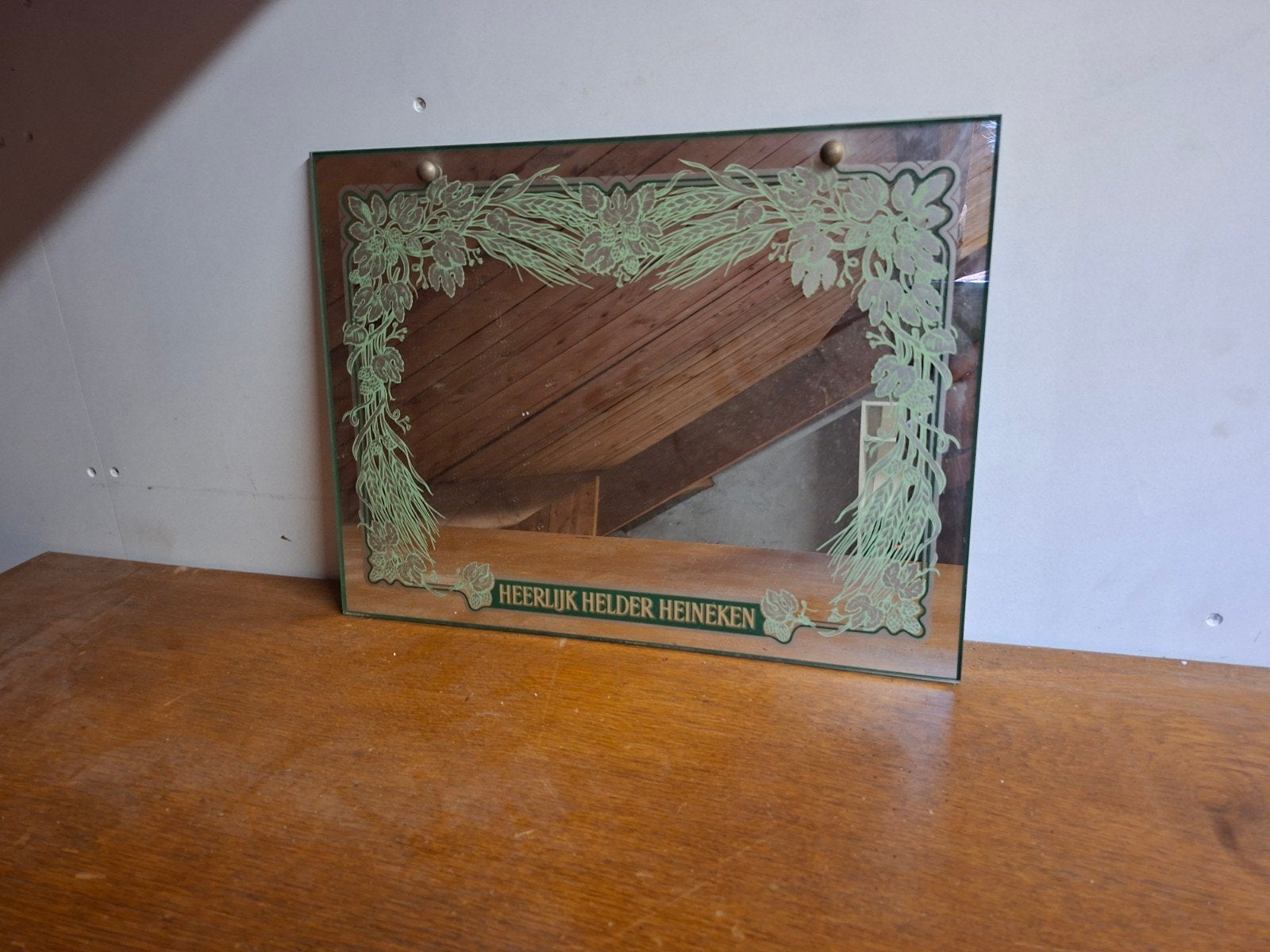Vintage Heineken spiegel - Heerlijk Helder Heineken, Ophalen