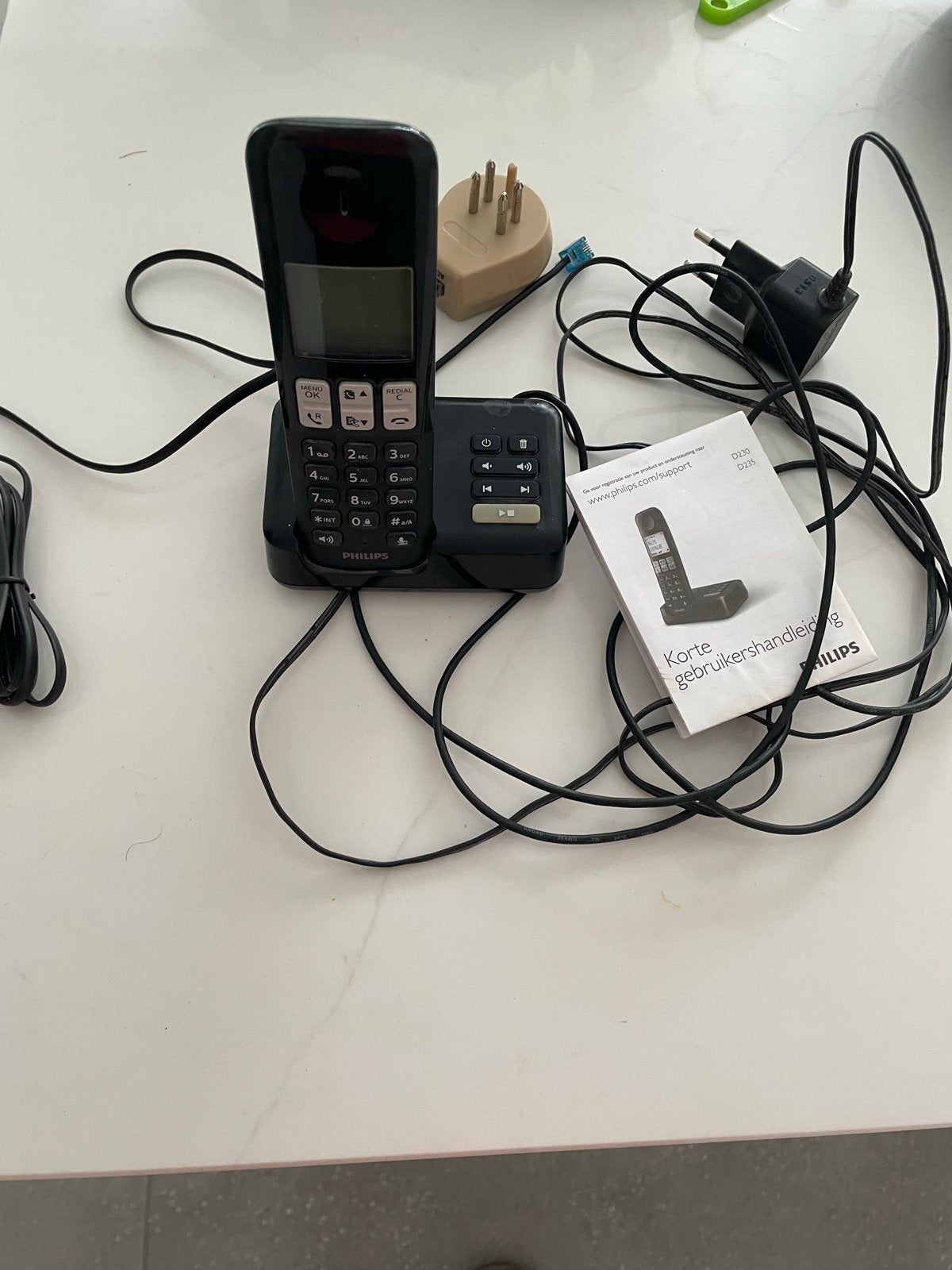 Philips draagbare Telefoon met Basisstation en Handleiding, Ophalen of Verzenden, Zo goed als nieuw, 1 handset